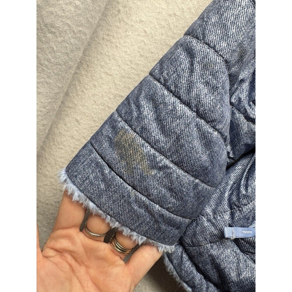 The North Face Jacket Girls XL 18 Blue Reversible Mossbud Swirl Fleece - Picture 2 of 8